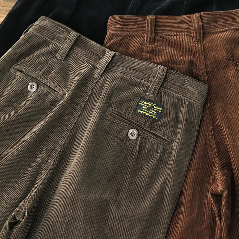 Autumn American Retro Heavy duty Denim Tool Pants Mens Pure Cotton Washed Loose Straight Casual Dad Trousers 241115