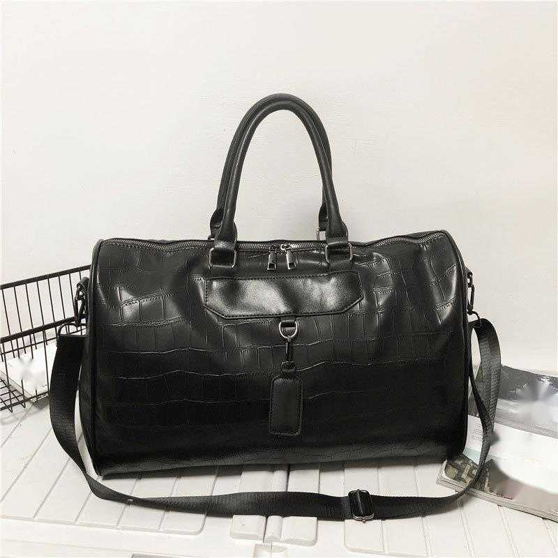 Soft Leather Pu Stone Patterned Travel Bag Large Capacity Short Distance Travel Portable Luggage Bag Lightweight Boarding Bag