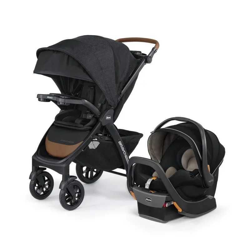 Strollers# Bravo Primo Trio travel system a fast folding wagon with Chicco KeyFit 35 zipper expanding the use of stroller seats and wagon combinations