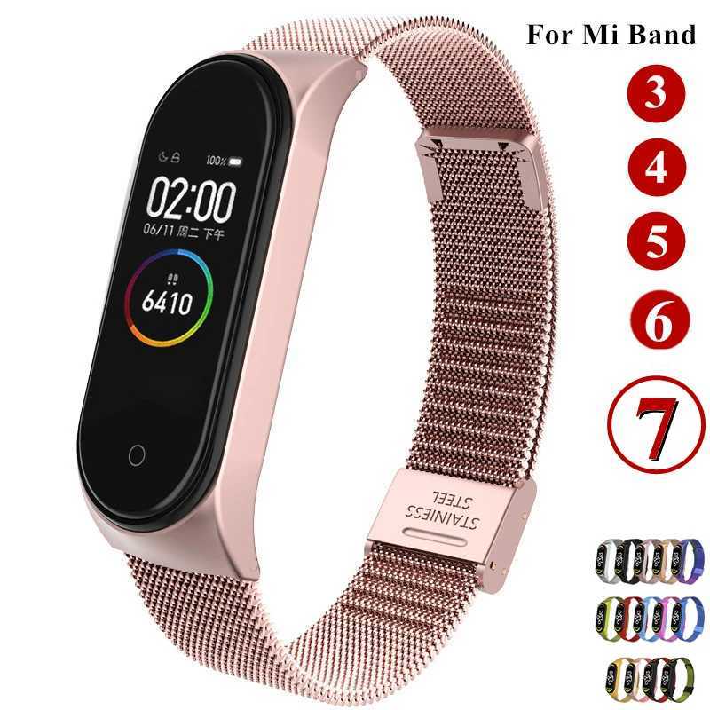 High Quality Mi Band 7 3 4 5 6 wristband metal bracelet stainless steel Mi Band 7 6 4 3 5 wristband O241115