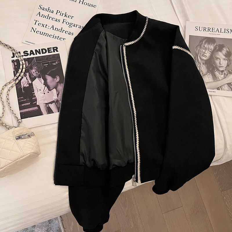 Women's Jackets Autumn Women's Fashion Baseball Jacket Short Baseball Style Coat Loose Top D121 231027