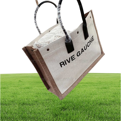 Top Women handbags Rive Gauche Tote shopping bag handbag high quality fashion linen Large Beach bags luxury designer travel Crossb
