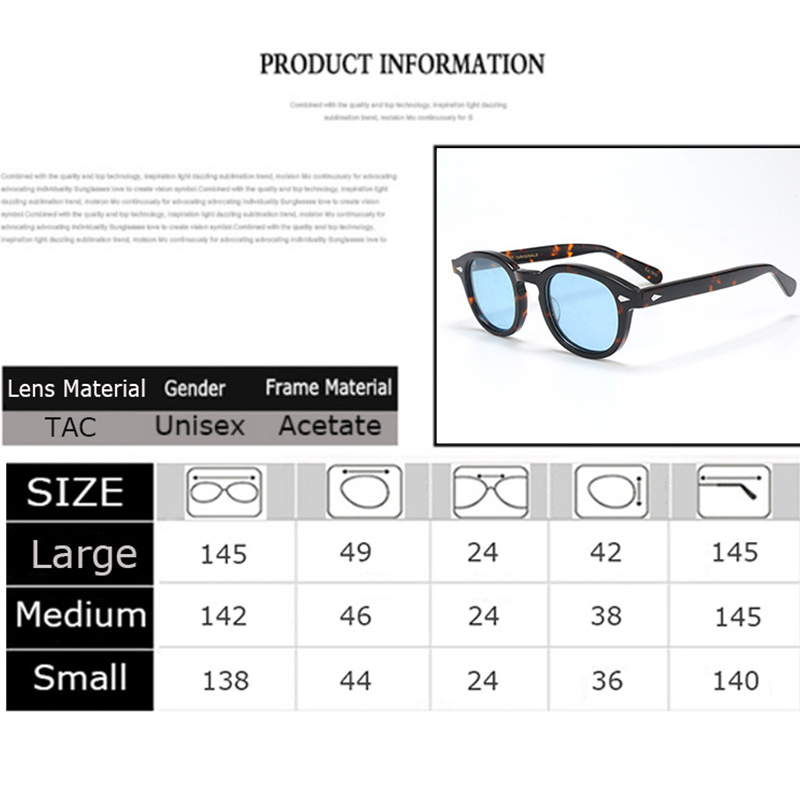 Johnny Depp Polarized Sunglasses Men Lemtosh 01 Sun Glasses Woman Luxury Brand Optical Clear Steampunk Round Vintage Handmade Acetate Frame Goggles IV