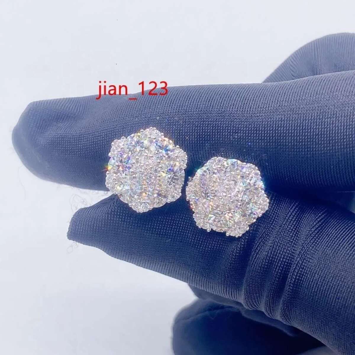 Hotsale Iced Out Hip Hop Jewellery Lowest Price Sterg Sier VVS Moissanite Dia Stud wer Earrings