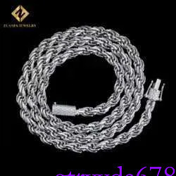 Ready to Ship 6mm Hip Hop Man Necklace Sterg Sier Iced Out Vvs1 Moissanite Dia Lock Gold Rope Chain