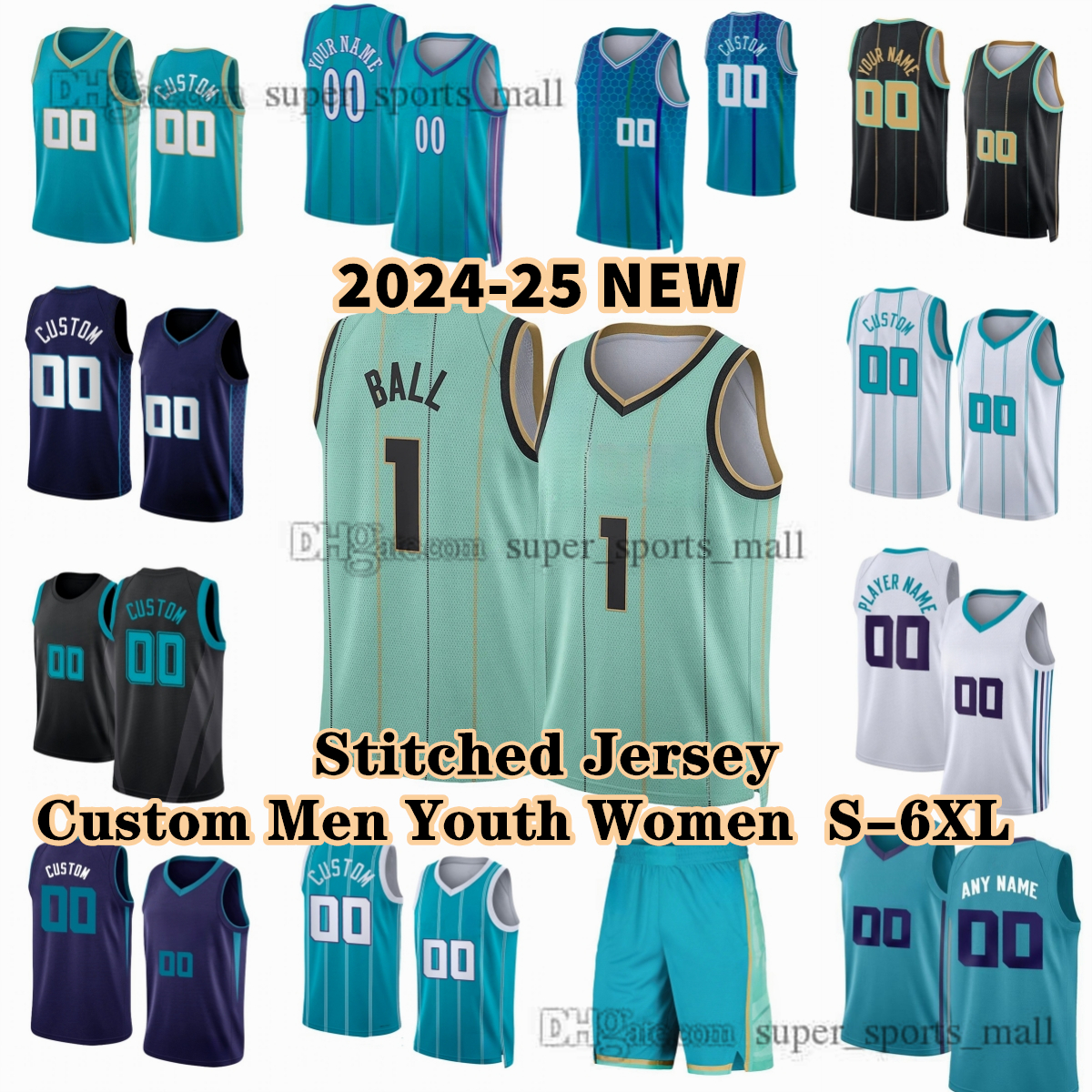 Custom Stitched 2024-25 New Basketball Jerseys LaMelo Ball Miles Bridges Grant Williams Josh Green Miller Cody Martin Micic Salaun Richards Jeffries Mann Williams