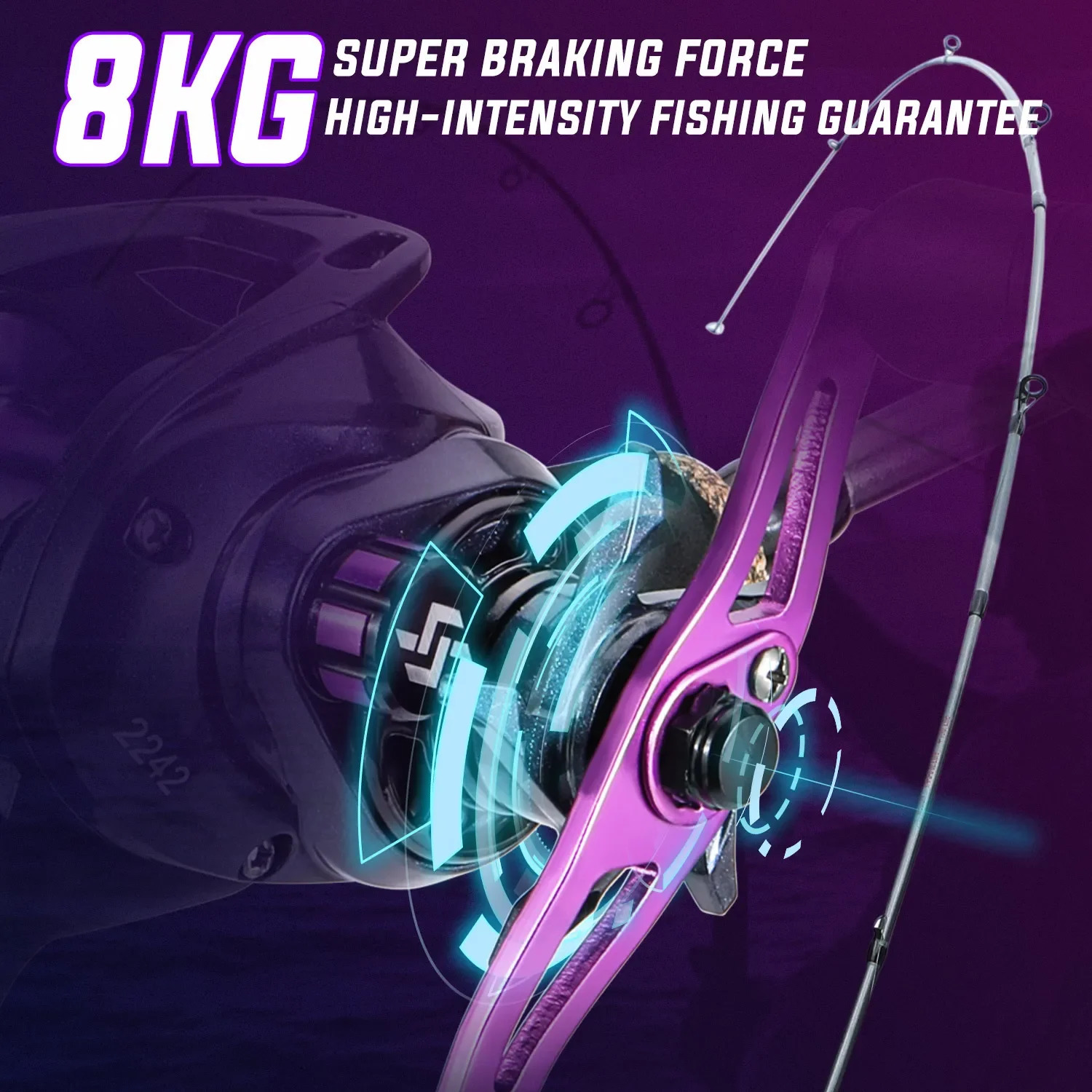 Sougayilang Fishing Rod Combo 17m Carbon Fiber Casting and Baitcasting Reel with Free Pe Line As Gift Max Drag 8kg for Bass 241115