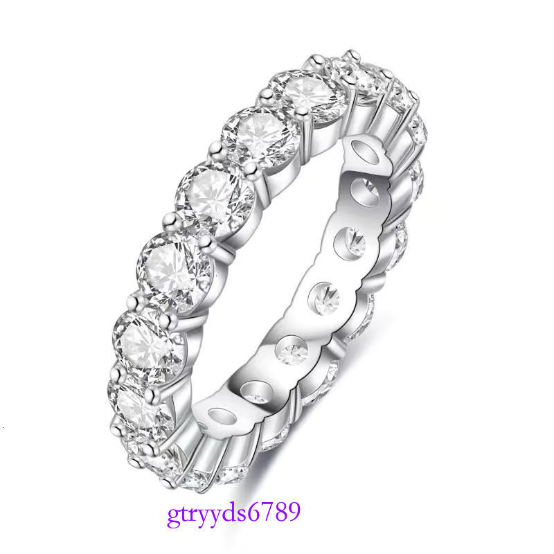 Iced Out 3mm D Color VVS Moissanite Dia Sterg Sier Wedding Engagement Fine Jewelry Ring for Women