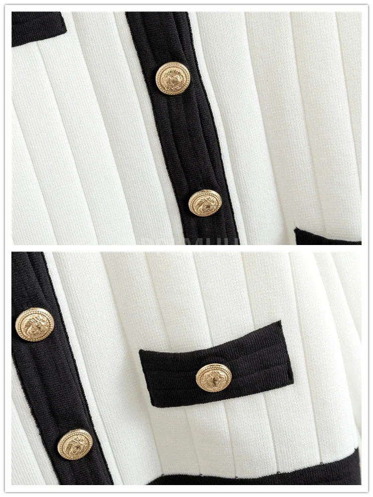 Women Slim Oneck Short Sweater Cardigan 2 Piece Suits Korean Vintage Knit Skirts Sets Chic Button Malhas Faldas Conjunto 241115