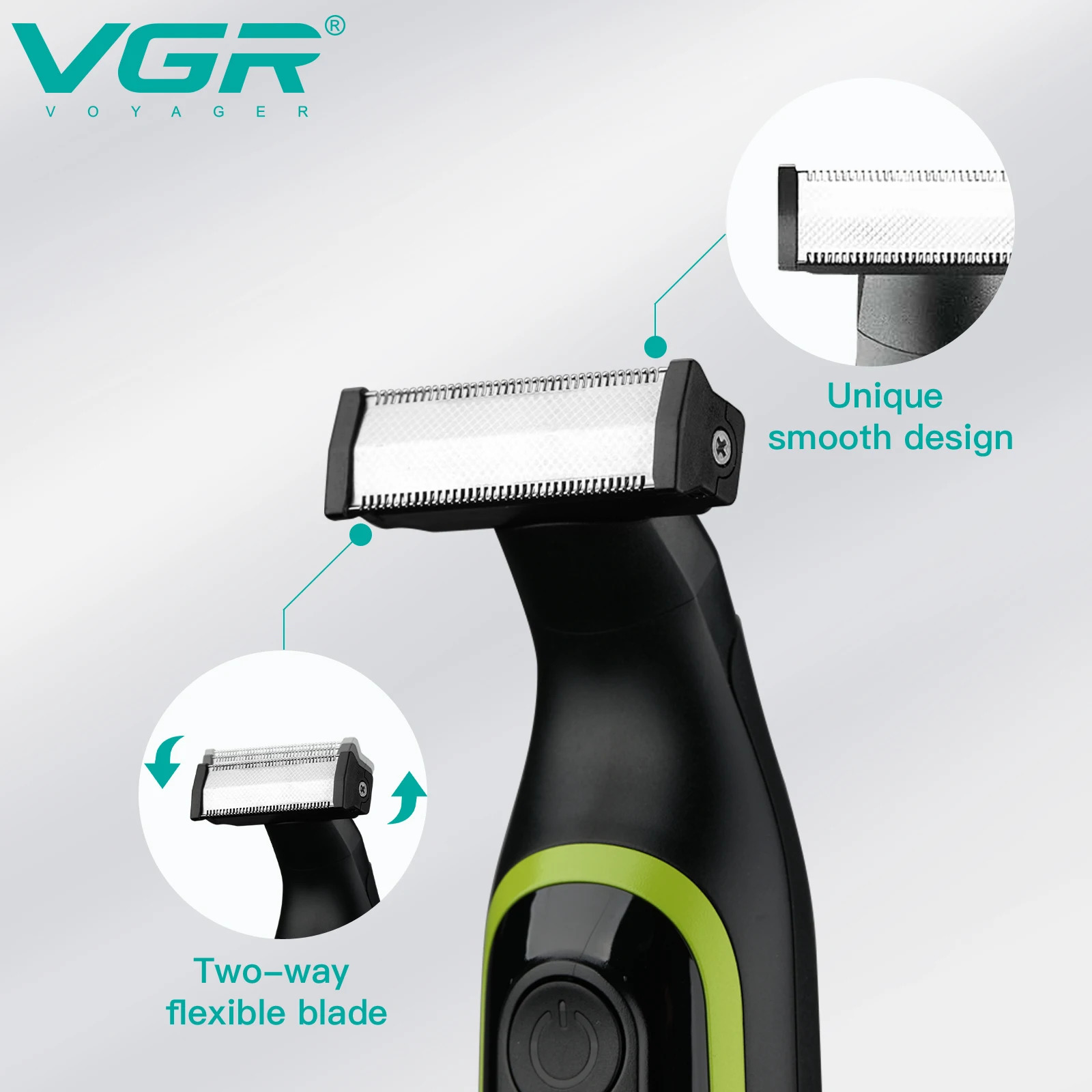 VGR Shaver Waterproof Hair Trimmer Body Shaving Machine Face Razor Rechargeable Beard Trimmer Electric Shaver for Men V-017 241115