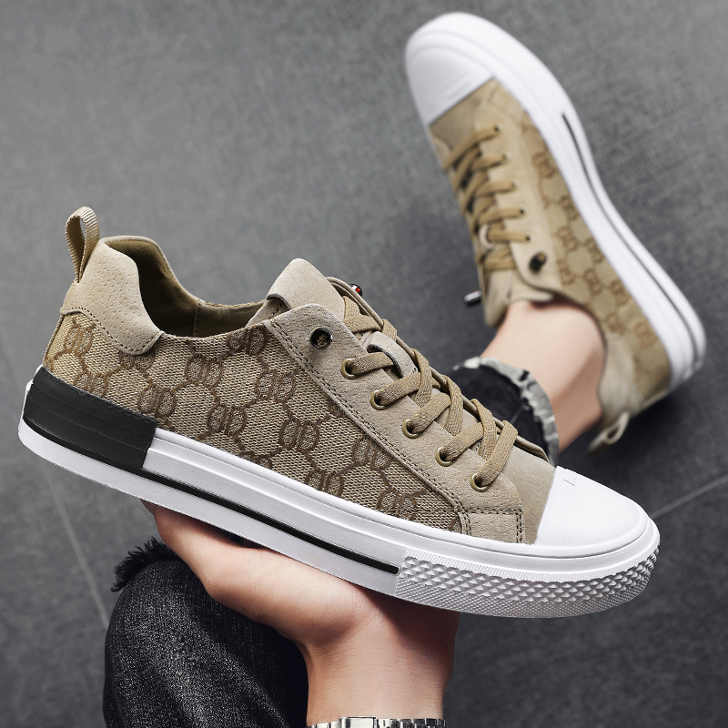 2024 Original Brand Khaki Men's Casual Sneakers Low-Cut Flat Hot Skateboarding For Men high quality Comfortable Breathable Canvas Shoes Man