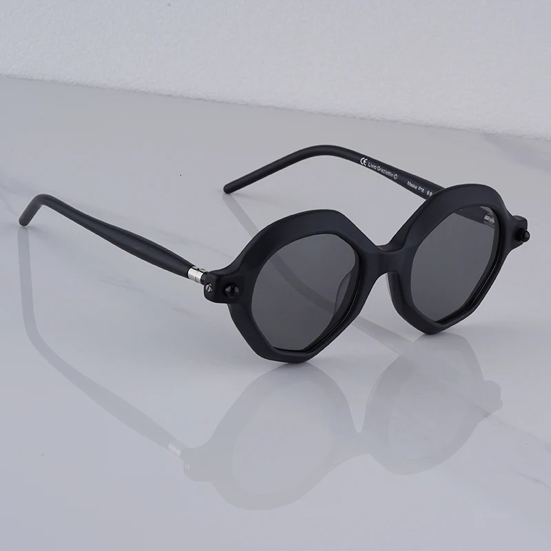 Y2K Style Maske P18 Round Acetate Handmade Sunglasses For Men Women Personalized High Quality er Eyeglasses UV400 241116