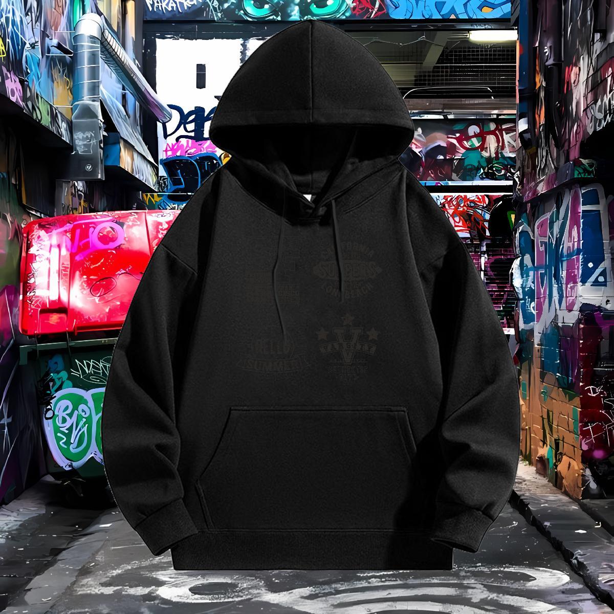 2024 DIY Hooded Sweatshirt Breathable Soft Hoodie Pullover Graphic Tops Hip Hop Street Thick Plush
