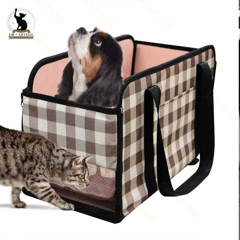 Dog Car Seat Covers Portable Cat Dog Travel Bed Car Safety Pet Seat Oxford Waterproof Fashion Transport Dog Carrier Bag for Small Do z241115