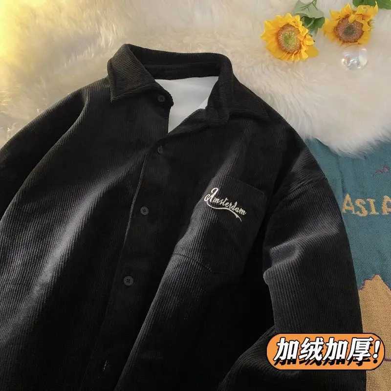 New Corduroy Mens Jacket American Retro Fashion Brand New Cool and Stylish Shirt Jacket W250809
