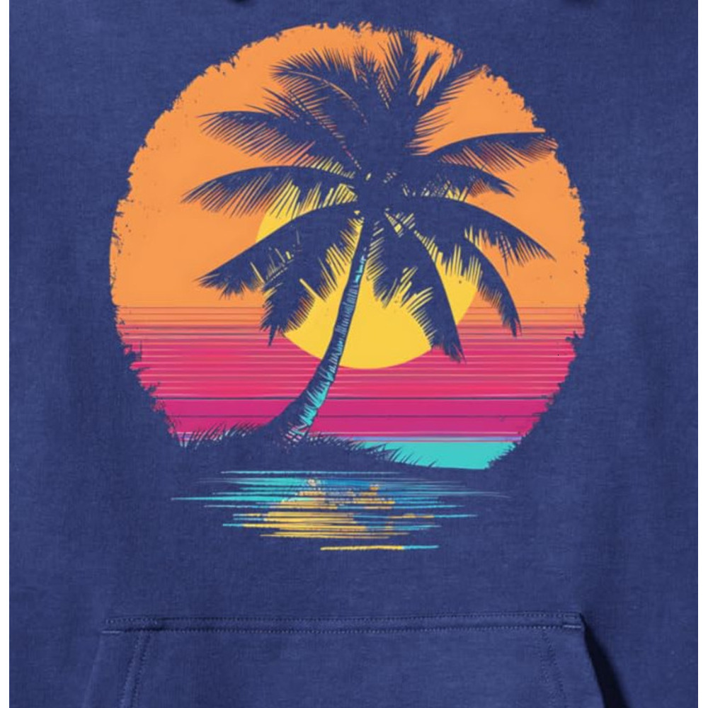 Hoodie for Mens Womens Beach Palm Tree Ocean Sunset Vacation Summer Vibes Pullover Hoodie Graphic Hoodies sweatshirt