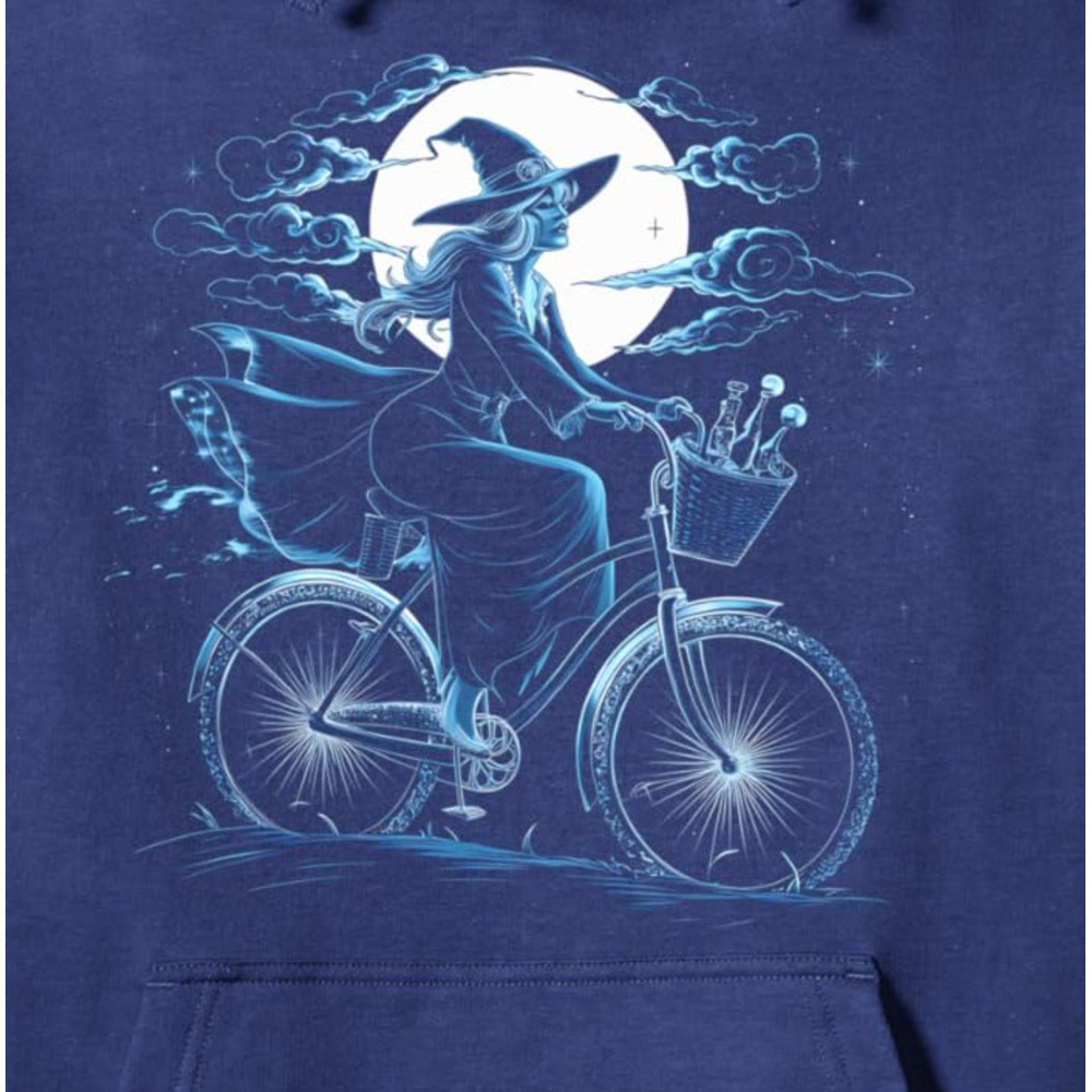 Hoodie for Mens Womens Witch Bicycle Halloween Costume Spooky Season Witchy Woman Pullover Hoodie Graphic Hoodies sweatshirt