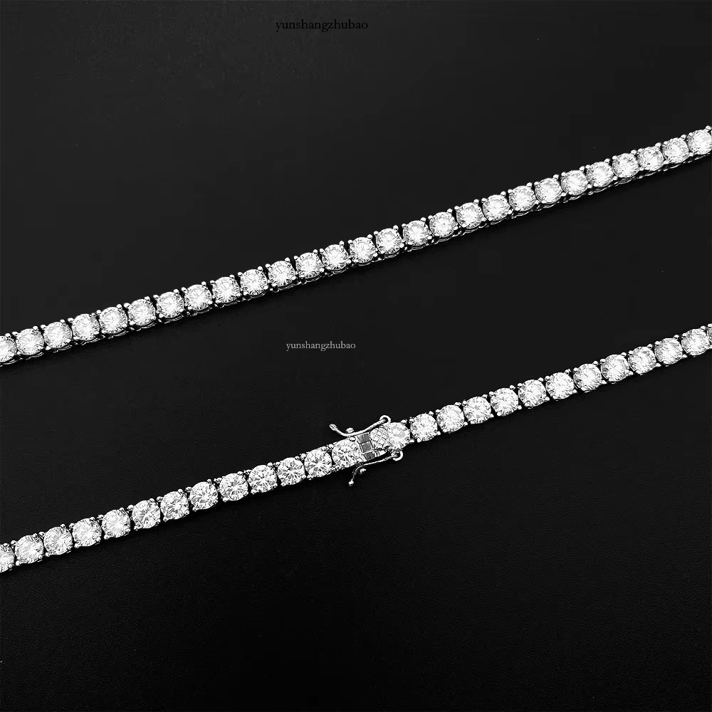 4Mm 10K Gold Moissanite Tennis Chain Top Supplier Sinocre S Sterg Hiphop Free shipping