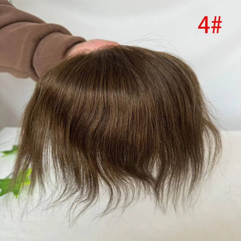 Men D Style Frontal Big 7x16cm Hairline Toupee Human Hair Skin PU Man Hairpieces For Natural Hairline 1B Color Toupee For Men 241115