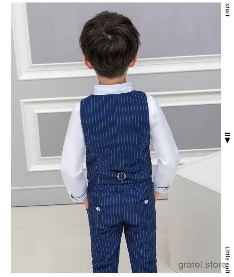 Suits Kids Boys Vest+Pants 2PCS Formal Suit Gentleman Wedding Birthday Dress School Children Graduation Tuxedo Costume Clothing Set