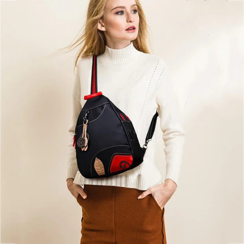 Fashion Women Backpack Waterproof Nylon Shoulder Bag Leisure Travel Luggage Bag Outdoor Crossbody Bag Student School Bag 241115