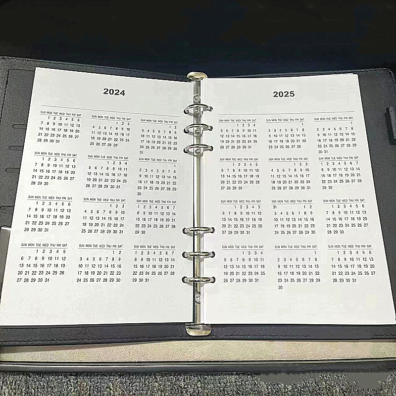 Wholesale 2024-2026 Dwe74 Monte Black Leather Cover Notepads Agenda Calendar Handmade Note Book Classic Periodical Diary Business Notebook A5