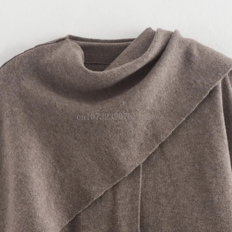 Autumn Fashion Women Scarf Collar Short Wool Blends Coat Chic Casual Solid Long Sleeve Button Jacket Female Street Outerwear 241108