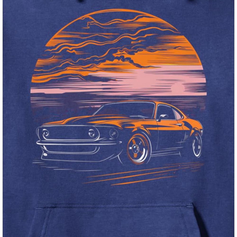 Hoodie for Mens Womens Muscle Car Sunset Cruise Fan Gift Idea Graphic Tees Pullover Hoodie Graphic Hoodies sweatshirt