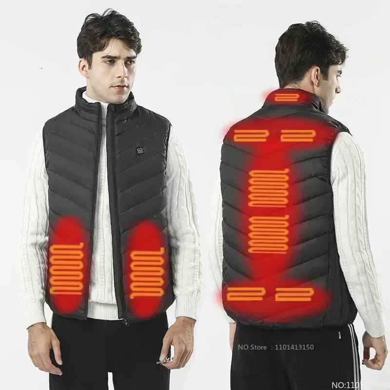 23 jackets fashionable mens jackets smart USB electric heating warm clothes winter vest Plusize 241111