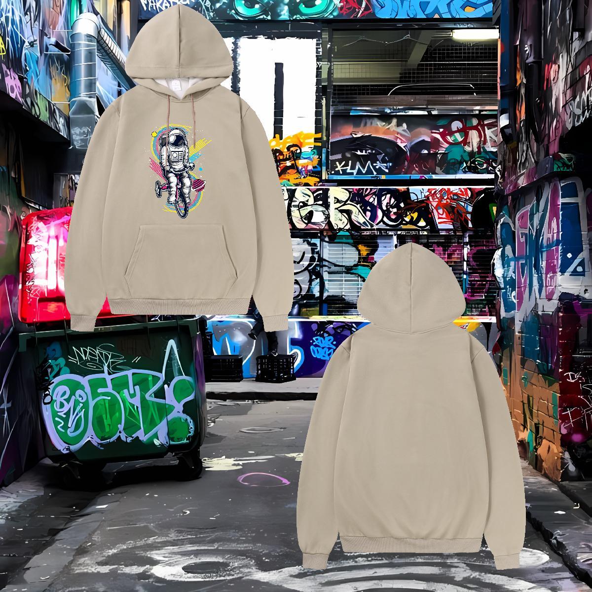 Fashion Design Hooded Sweatshirt Breathable Loose Men Hoodie US Size Tops Sports Casual Velvet Thick