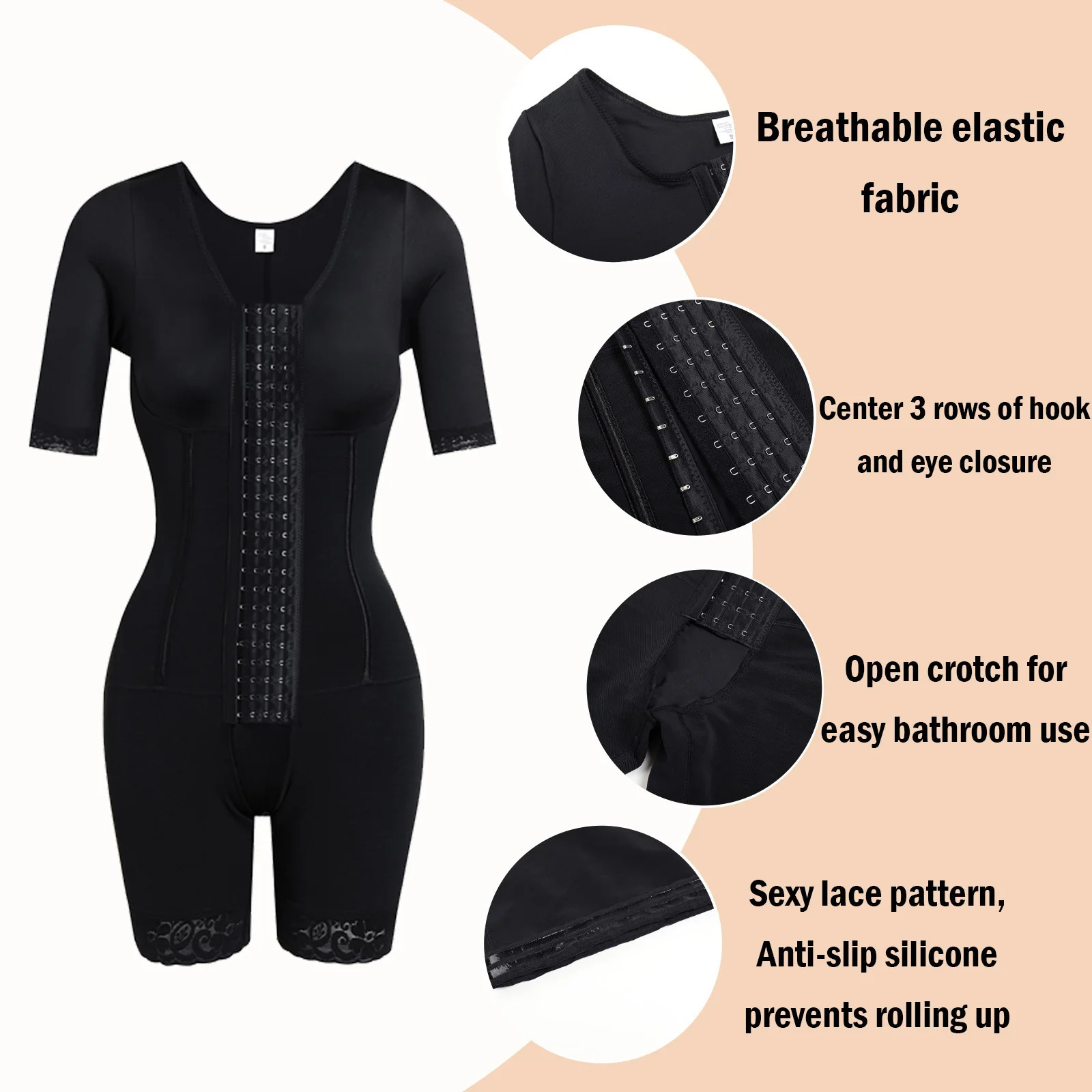 Full Body Colombian Girdles Shaper Women Tummy Control Butt Lifter Postpartum Shapewear Arm Slimmer Waist Reducing Underwear 241115