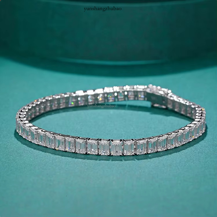 VOAINO 14K 9K gold jewelry Emerald Cutting women mens cuff tennis bracelets with lab grown dias Free shipping