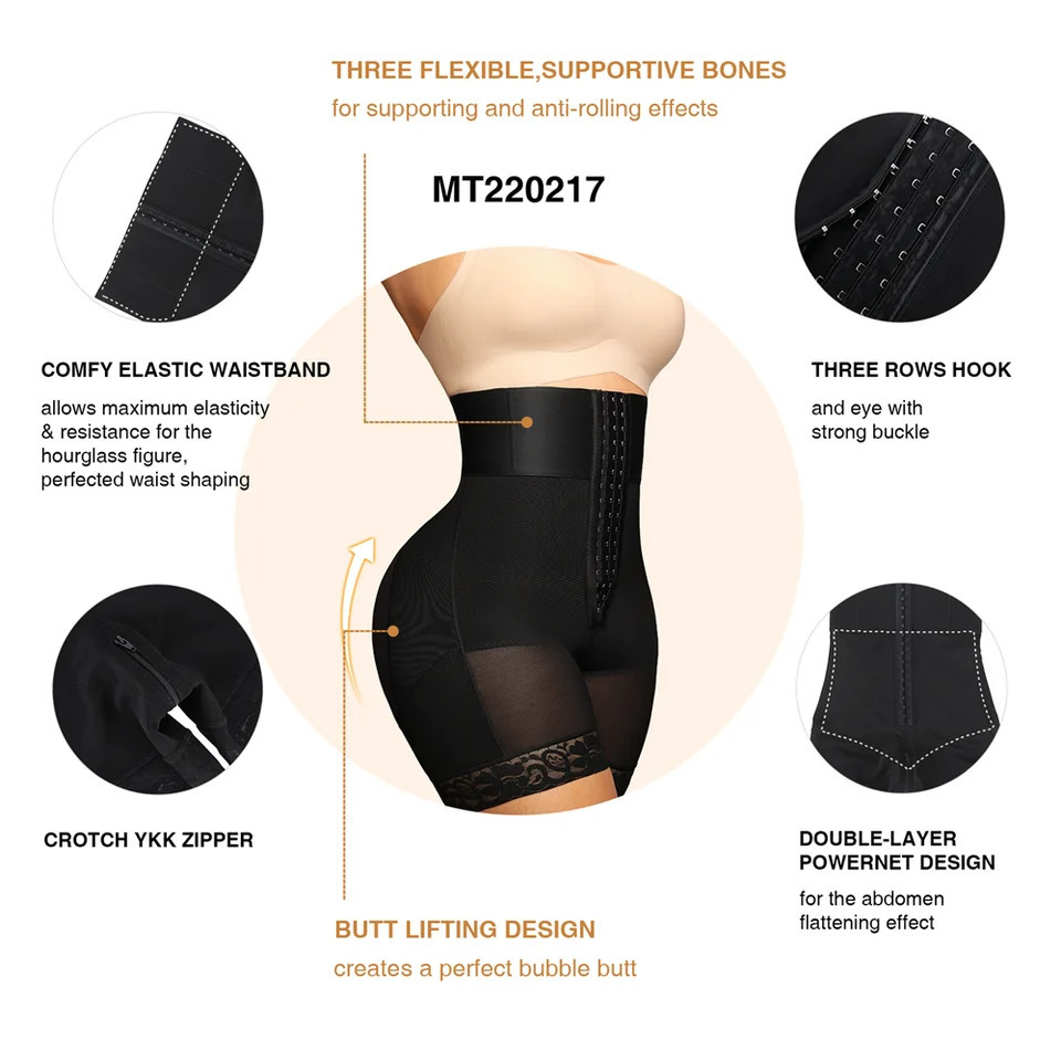 Women Waist Slimming Corset High Waist Body Shaper Panties BBL Shorts Fitness Waist Trainer Butt Lifter Slim Shapewear 241115
