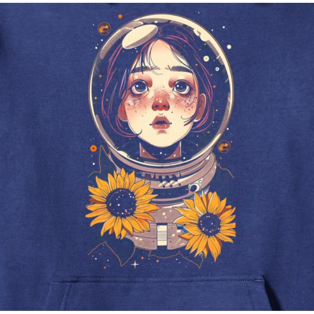 Hoodie for Mens Womens Astronaut Sunflower Space Galaxy Planet Science Geek Graphic Pullover Hoodie Graphic Hoodies sweatshirt cool