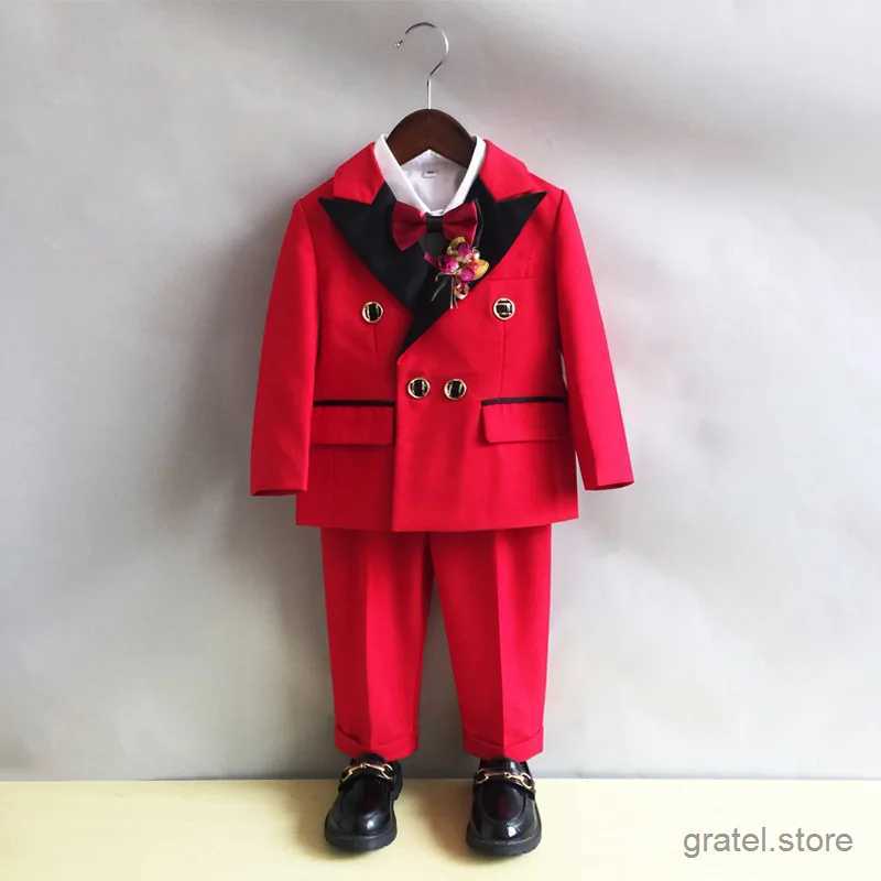 Suits Baby Boys Suit Costume For Children Boy Suit For Wedding Jacket Pants Tie 3Pcs Photograph Suit Kids 1 Year Birthday Blazer Dress