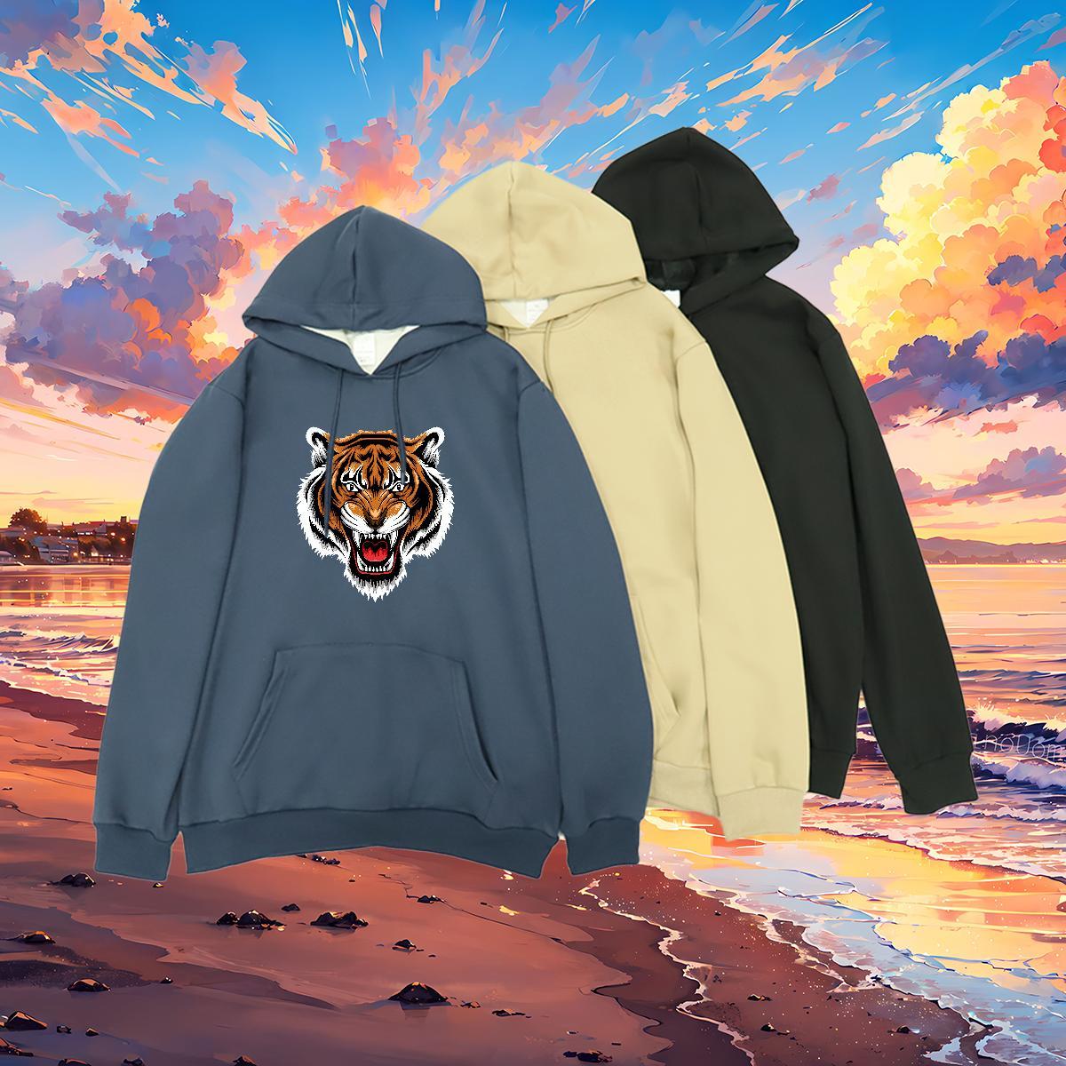 Fashion New Hoodie Women Pullover Hoodie Female Couples Hoodie Floral Print Cotton 350g Hooded Collar Breathable Hip Hop Street