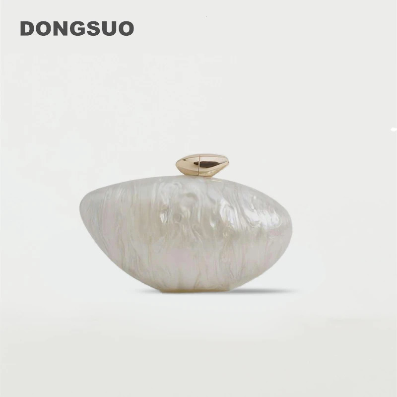 Acrylic egg shaped club bag female er cute night party purchase rose shell handbag high-quality 241115