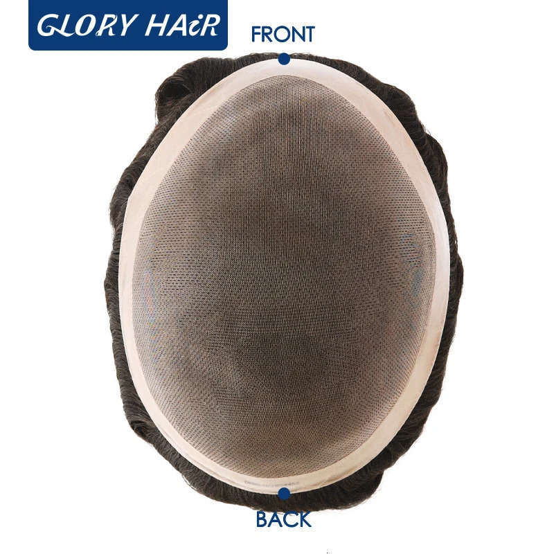 GLORYHAIR -Fine Mono DMC 5 Inches Mens Capillary Prosthesis Durable Human Hair Men Toupee Wig for Men Wig 241115
