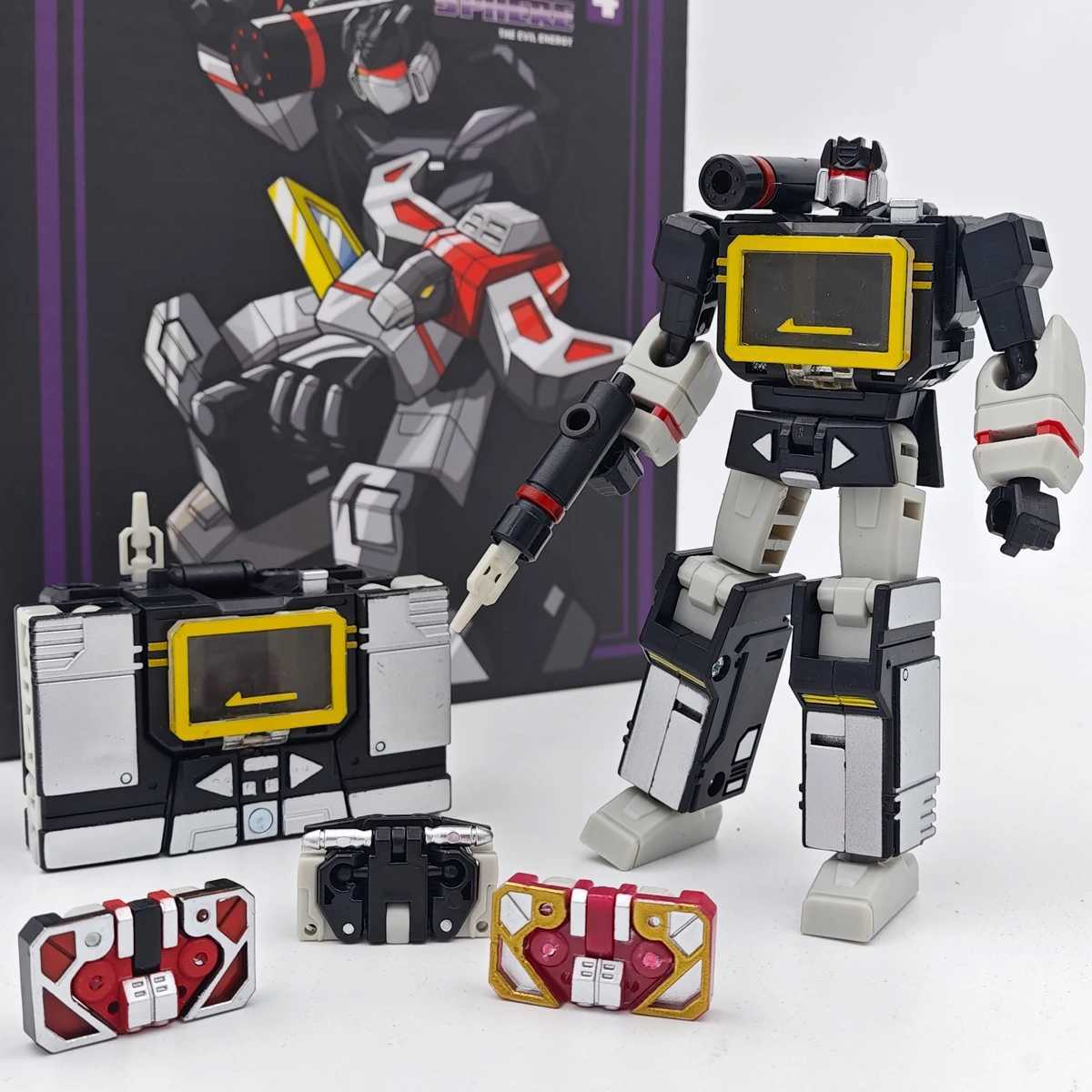 PT-04 Black Soundwave PT04 PT04B Conversion Tape G1 Mini Pocket War KO DX9 Action Picture Robot Toy Childrens Gift X241115