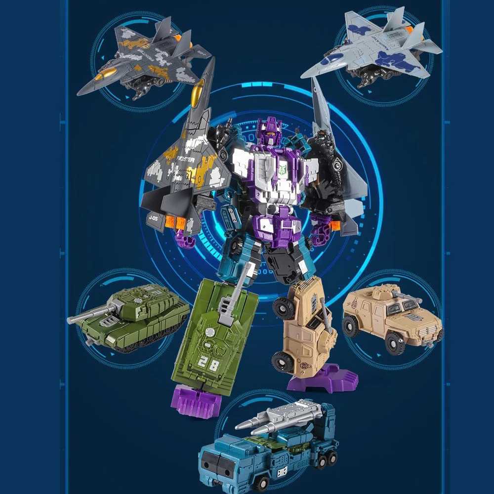 Alloy deformation robot truck fighter jet army assembly educational toy action diagram childrens toy die-casting model X241115