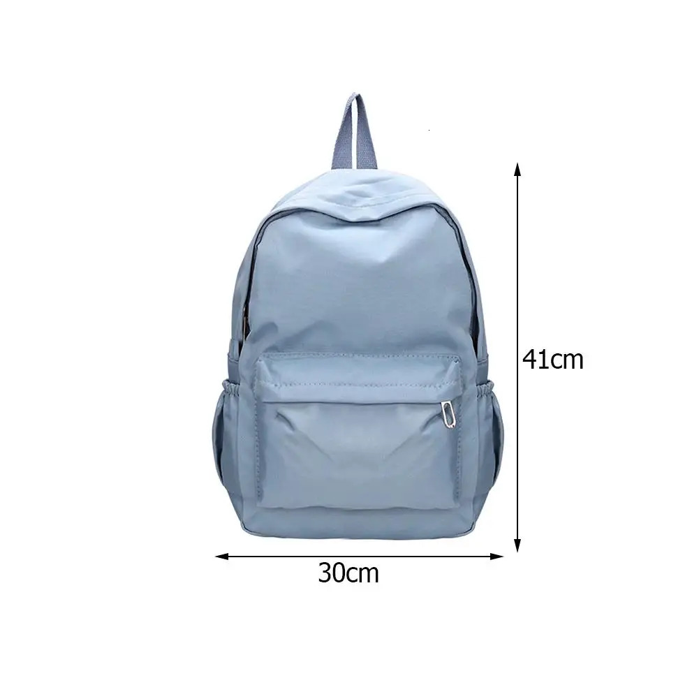 Preppy Solid Color Shoulder Bag Nylon School Knapsack Korean Teenager White School Bag Sports Travel Backpack for Women 241115