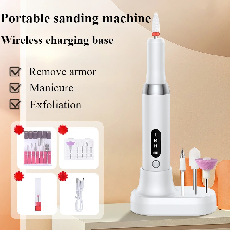 Electric Nail Polisher Drill Bits Professional Nails Grinding Polishing Dead Skin Removal Art Sanding File Pen Manicure Machine 241115
