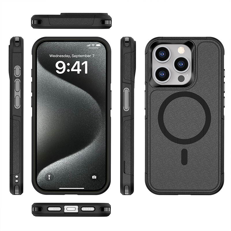 2 in 1 Magnetic For Magsafe Wireless Charger Military Grade Drop Protection Armor Shockproof Defender Heavy Duty Rugged Robot Case For iPhone 16 15 14