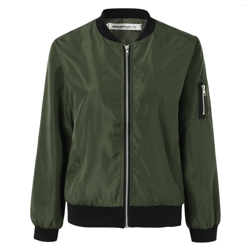 Women's Jackets Zippers Women Solid Spring Autumn Fashion Casual Coats Jacket With Pockets Lightweight Long-Sleeved Top Outerwear