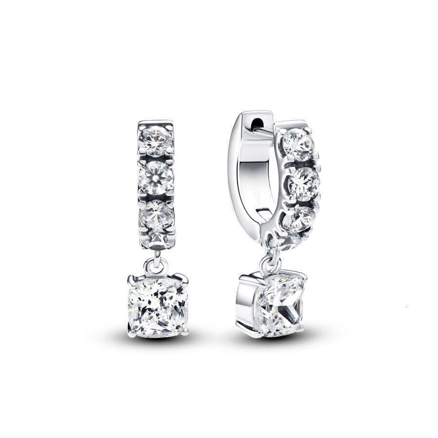 2024 NEW 925 Sterling Silver Sparking Pink Bow North Star Blue Stud Earrings For women Dangle Hoop Drop Earring Christmas Gifts