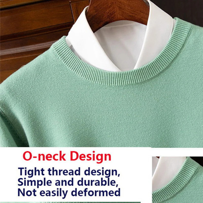 Mens 100 Cashmere Sweater OCollar Pullover Knitted Large Size Wool Winter Top Long Sleeve High End Jumper 241115