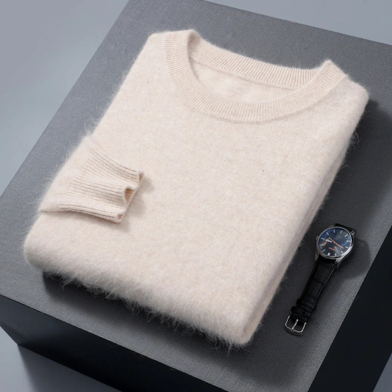 ZOCEPT highquality winter mens thick sweater luxurious and fashionable mink cashmere fleece Oneck warm clothing knitted jumper 241115
