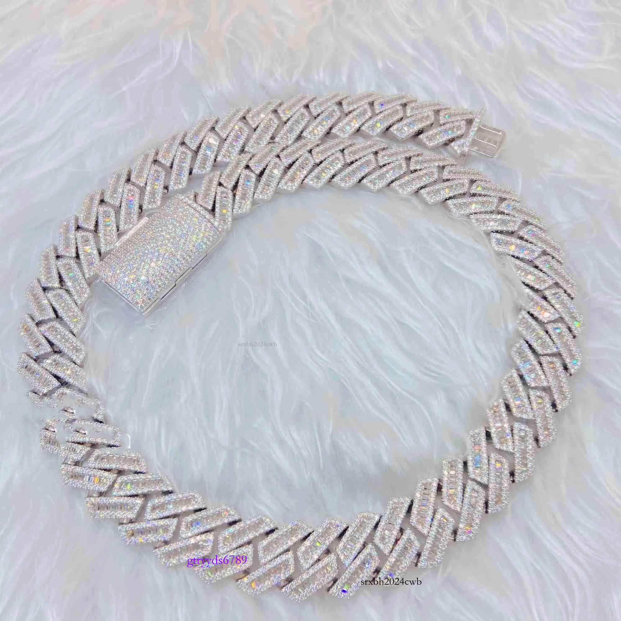 dia chains for men moissanite necklace designer Customization Cuban Full Iced Out Hiphop Chain Pass The Dia Test ice out cuban k chain