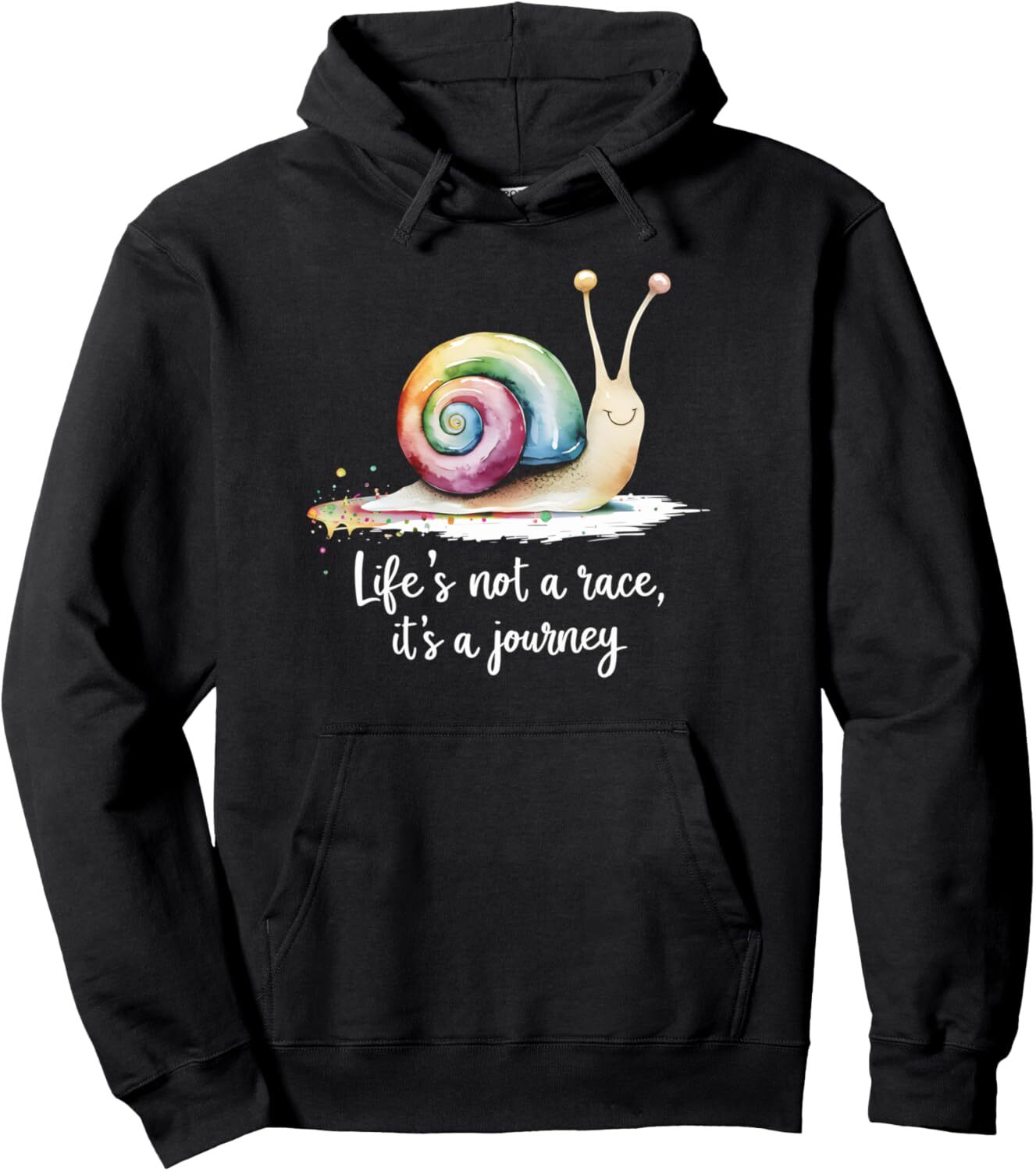 Hoodie for Mens Womens Snail Lover Rainbow Snail Life Is A Journey Not Race Pullover Hoodie Graphic Hoodies sweatshirt nice