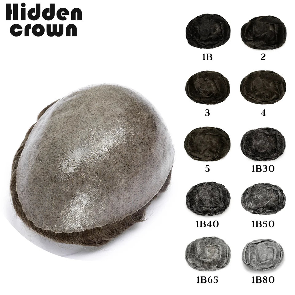 Toupee For Men Indian Human Hair Men Wig Mens Capillary Prothesis Hair Wig Male 130% Density 0.1-0.12 Thickness Skin Hair Wig 241115